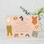 Neutrale Baby Geschenke Baby Sprinkle Dusche Einladung (Stehend Vorderseite)