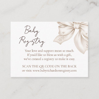 Neutrale Baby-Geschenklisten-QR-Code-Beilagekarte Begleitkarte
