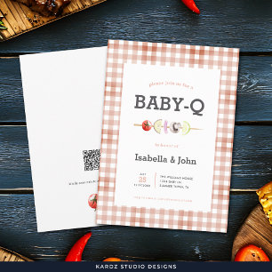 Neutrale Baby-Q-Grillparty-Einladung zur Babyparty Einladung