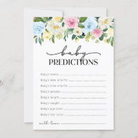 Neutrale Baby Shower Baby Predictions Cards
