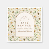 Neutrale Baby Shower mit Bienen-Motiv Serviette (Vorderseite)