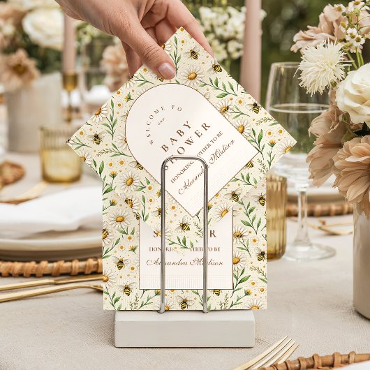 Neutrale Baby Shower mit Bienen-Motiv Serviette
