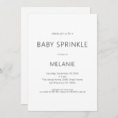 Neutrale Baby Sprinkle Dusche für einfaches Textge Einladung (Vorne/Hinten)