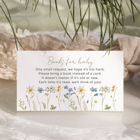 Neutrale Babyduschbücher für Wildblumen Begleitkarte