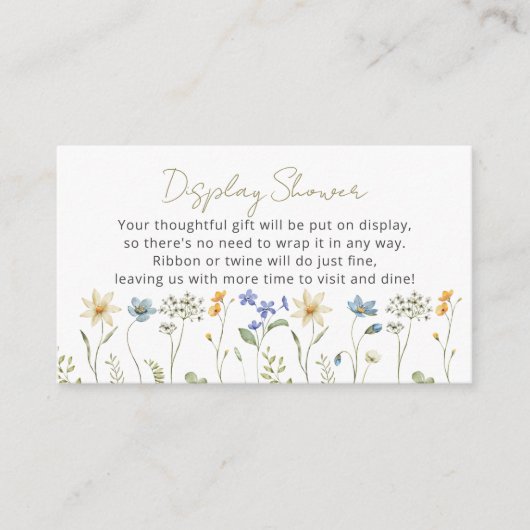 Neutrale Babyduschdusche für Wildblumen Begleitkarte (Vorderseite)