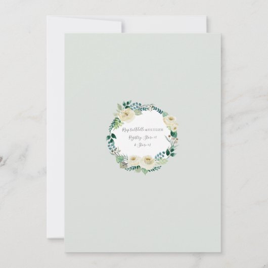 Neutrale Babydusche Aquarell Einladung (Rückseite)