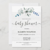 Neutrale Babydusche Aquarellblumenholz (Vorderseite)