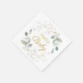 Neutrale Babydusche aus grünem Gold Serviette (Ecke)