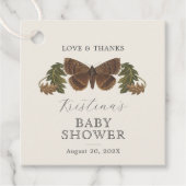 Neutrale Babydusche aus Holz Geschenkanhänger (Vorderseite)