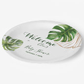 Neutrale Babydusche aus neuem Grünleder Pappteller (Schrägansicht)