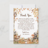 Neutrale Babydusche aus rustikalem Wald Dankeskarte (Vorderseite)