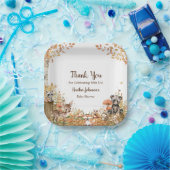 Neutrale Babydusche aus rustikalem Wald Pappteller (Party)