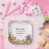 Neutrale Babydusche aus rustikalem Wald Pappteller (Party)