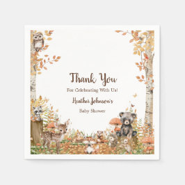 Neutrale Babydusche aus rustikalem Wald Serviette