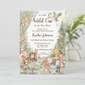 Neutrale Babydusche aus Wäldern Einladung (Stehend Vorderseite)