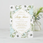 Neutrale Babydusche aus weißem Anemon Einladung (Stehend Vorderseite)