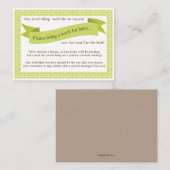 Neutrale Babydusche Buchsteckkarte Grün Begleitkarte (Vorne/Hinten)