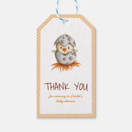 Neutrale Babydusche Danke, dass Sie mit einem Küke Geschenkanhänger