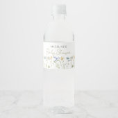 Neutrale Babydusche der Wildblume Wasserflaschenetikett (Vorderseite)