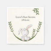 Neutrale Babydusche des weißen Kaninchens Serviette (Vorderseite)