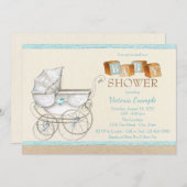 Neutrale Babydusche Einladung (Vorne/Hinten)