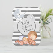 Neutrale Babydusche Einladung (Stehend Vorderseite)