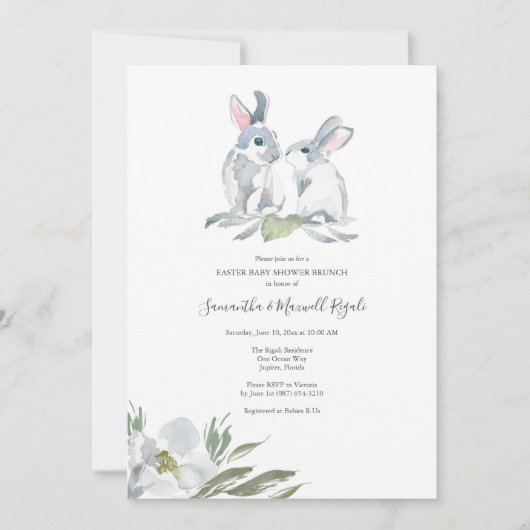 Neutrale Babydusche Einladung (Vorderseite)