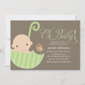 Neutrale Babydusche Einladung (Vorderseite)