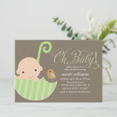 Neutrale Babydusche Einladung (Stehend Vorderseite)