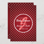 Neutrale Babydusche Elegant Polka Dot Red Einladung (Vorne/Hinten)