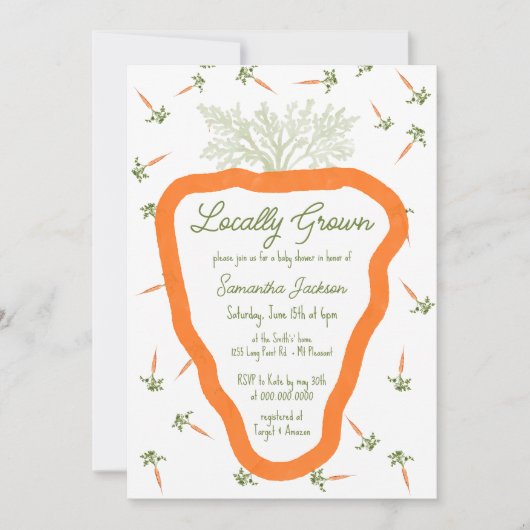 Neutrale Babydusche für Bauern in lokalen Anbaugeb Einladung (Vorderseite)