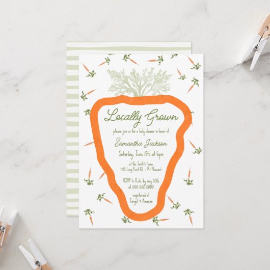 Neutrale Babydusche für Bauern in lokalen Anbaugeb Einladung (Vorderseite/Rückseite Beispiel)