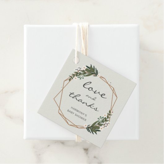 Neutrale Babydusche für das geometrische Geschlech Geschenkanhänger (Beispiel)