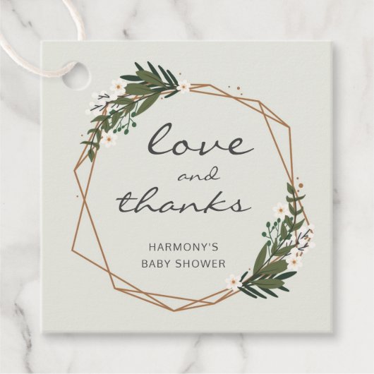 Neutrale Babydusche für das geometrische Geschlech Geschenkanhänger (Vorderseite)