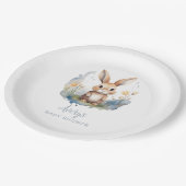 Neutrale Babydusche für das Hasengeschlecht Pappteller (Schrägansicht)