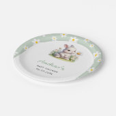 Neutrale Babydusche für das Hasengeschlecht Pappteller (Schrägansicht)