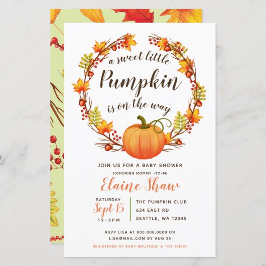 Neutrale Babydusche für das Kürbisgeschlecht (Vorne/Hinten)