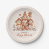 Neutrale Babydusche für das Wintergeschlecht Perso Pappteller (Vorderseite)