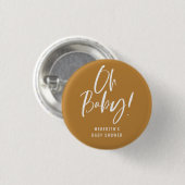 Neutrale Babydusche für einfache Kalligraphie Button (Vorne & Hinten)