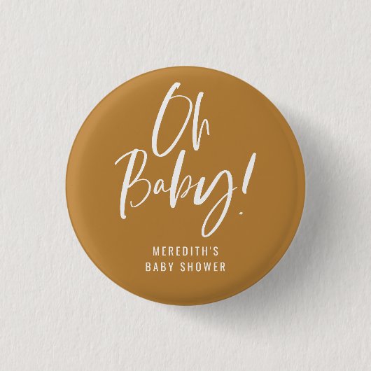 Neutrale Babydusche für einfache Kalligraphie Button (Vorderseite)