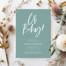 Neutrale Babydusche für einfache Kalligraphie Einladung