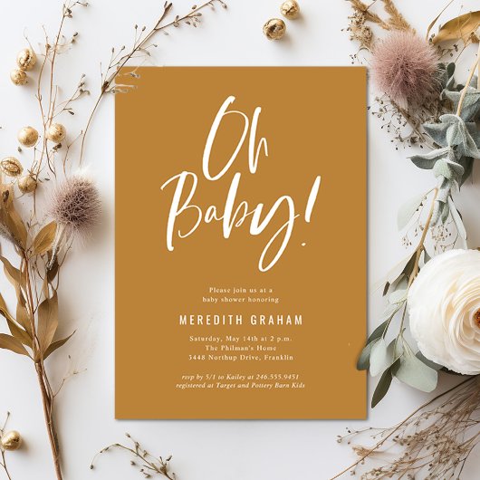 Neutrale Babydusche für einfache Kalligraphie Einladung