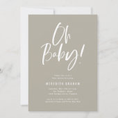 Neutrale Babydusche für einfache Kalligraphie Einladung (Vorderseite)