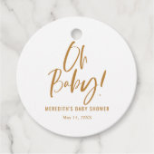 Neutrale Babydusche für einfache Kalligraphie Geschenkanhänger (Vorderseite)