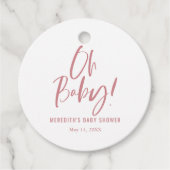 Neutrale Babydusche für einfache Kalligraphie Geschenkanhänger (Vorderseite)