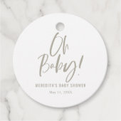Neutrale Babydusche für einfache Kalligraphie Geschenkanhänger (Vorderseite)