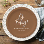 Neutrale Babydusche für einfache Kalligraphie Pappteller<br><div class="desc">Die Teller der einfachen Kalligraphie Gender Neutral Baby Shower sind mit einer unterhaltsamen und modernen Kalligraphie in kühnen,  kräftigen Farben ausgestattet.</div>