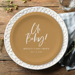 Neutrale Babydusche für einfache Kalligraphie Pappteller<br><div class="desc">Die Teller der einfachen Kalligraphie Gender Neutral Baby Shower sind mit einer unterhaltsamen und modernen Kalligraphie in kühnen,  kräftigen Farben ausgestattet.</div>