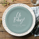 Neutrale Babydusche für einfache Kalligraphie Pappteller<br><div class="desc">Die Teller der einfachen Kalligraphie Gender Neutral Baby Shower sind mit einer unterhaltsamen und modernen Kalligraphie in kühnen,  kräftigen Farben ausgestattet.</div>