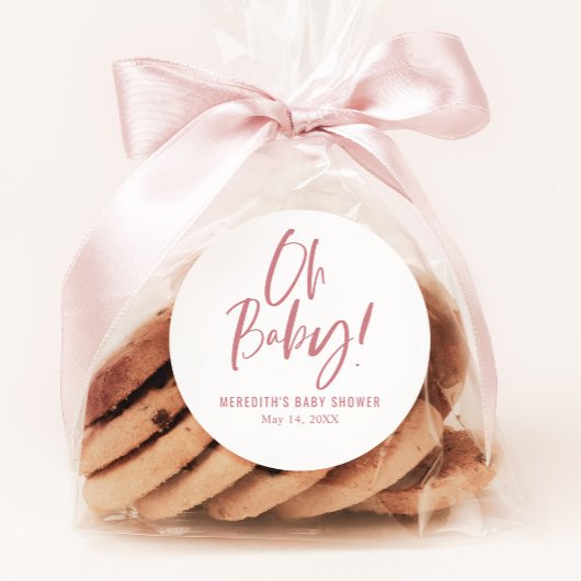 Neutrale Babydusche für einfache Kalligraphie Runder Aufkleber